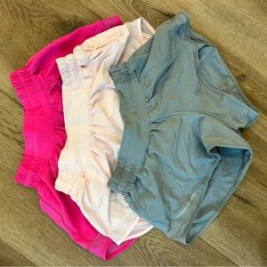 Lululemon Hotty Hot Shorts 2.5- Pink, Light Pink, and Gray Size 2